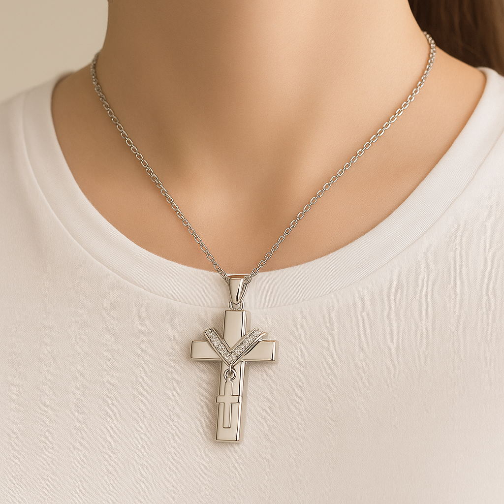 Cross Pendant For Ashes / Holy Water