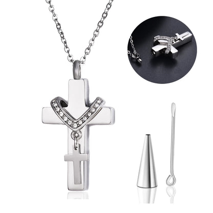 Cross Pendant For Ashes / Holy Water